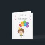 Grattis på födelsedagen Swedish Birthday  Card<br><div class="desc">Swedish birthday card with message in Swedish language (Grattis på födelsedagen,  happy birthday in Swedish) and cute girl with balloons.  Message inside card 'Grattis på födelsedagen'.</div>