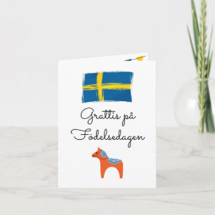 Grattis på födelsedagen Swedish birthday  Card