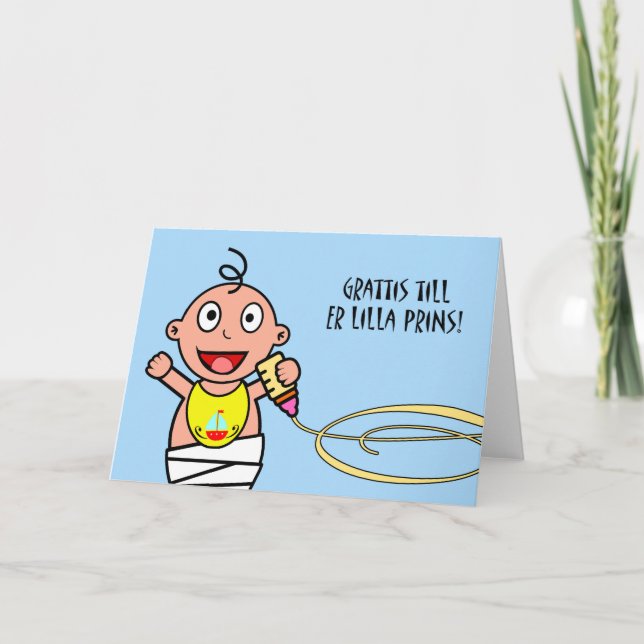 Grattis till er Lilla Prins, Congratulations, Boy Card (Front)