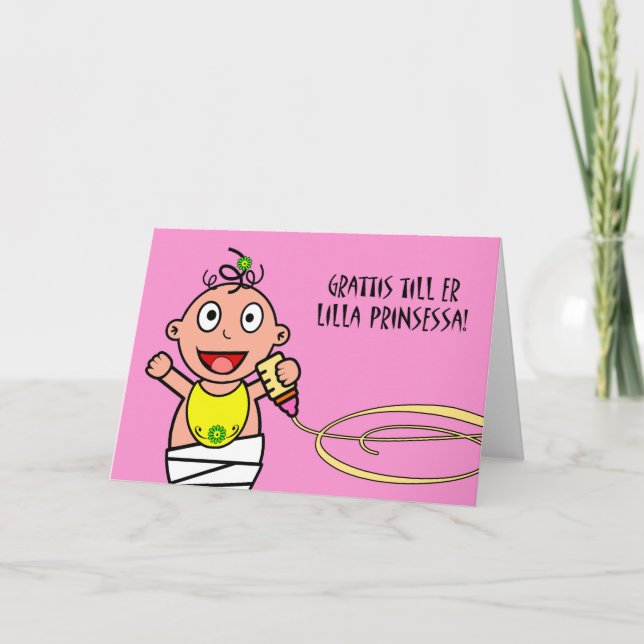 Grattis till er Lilla Prinsessa, Baby Congrats Card (Front)