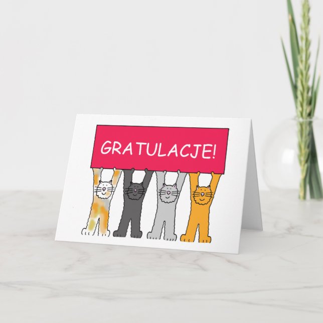 Gratulacje Congratulations in Polish Card (Front)