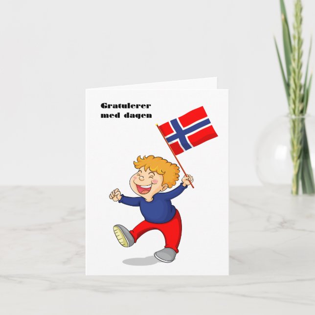 Gratulerer med dagen, Norwegian Happy Birthday  Card (Front)