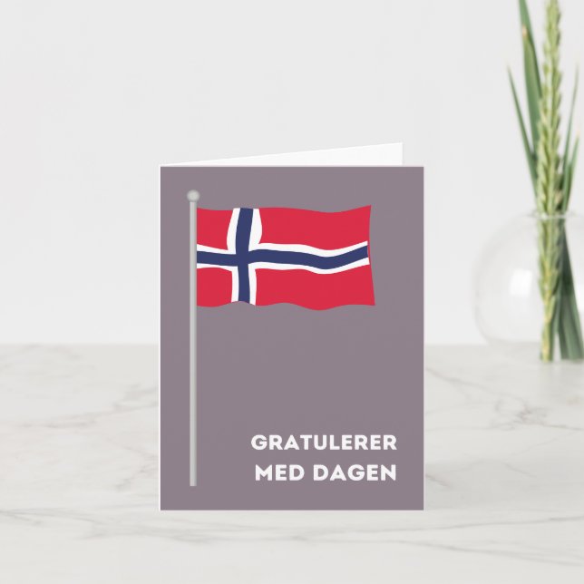 Gratulerer med dagen, Norwegian Happy Birthday  Card (Front)