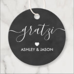 Gratzi Gift Tag, Wedding Thank You Tag, Chalkboard Favour Tags<br><div class="desc">These are the perfect little gift tags. You can customise front and back text.</div>