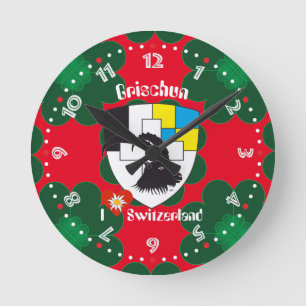 Graubünden Grischun Grigioni Switzerland Round Clock
