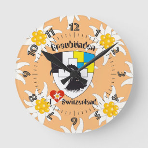 Graubünden Grischun Grigoni Switzerland Svizra Round Clock