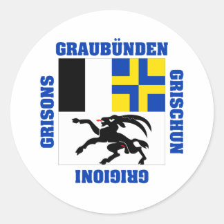 Graubunden Switzerland Canton Flag Classic Round Sticker