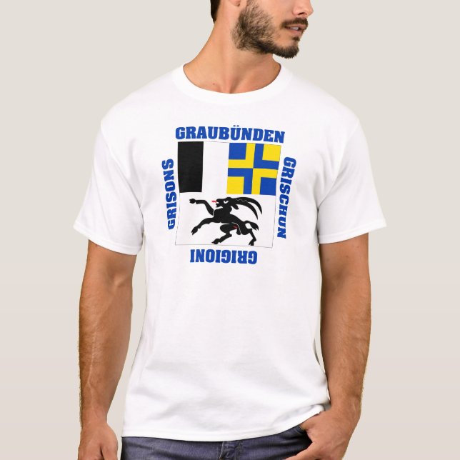 Graubunden Switzerland Canton Flag T-Shirt (Front)
