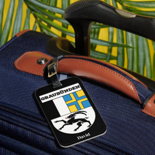 Graubünden, Switzerland   Coat of Arms Luggage Tag