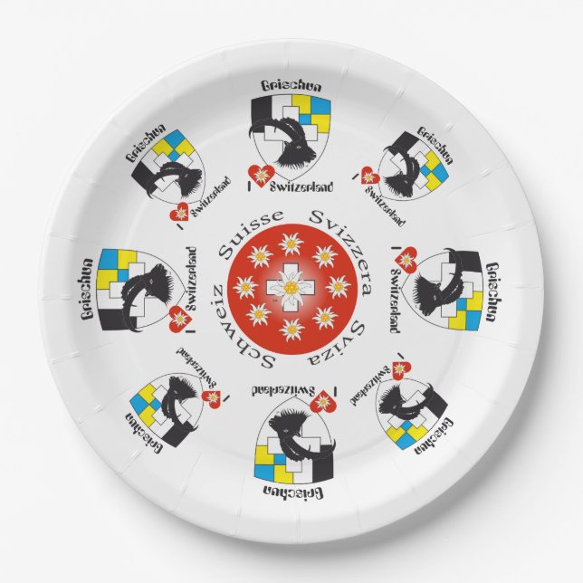Graubünden Switzerland Paper Plate (Front)