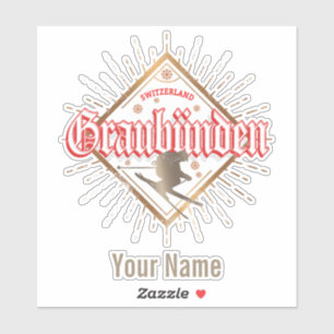 Graubünden Switzerland retro skier vintage