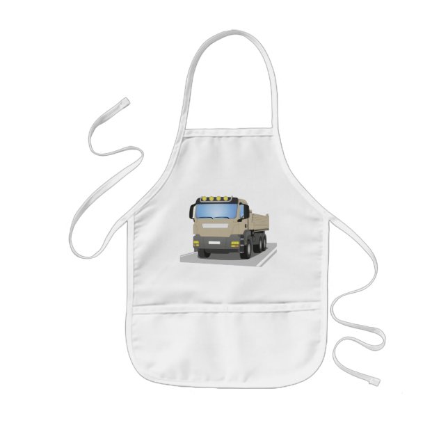 grauer Baustellen LKW Kids Apron (Front)