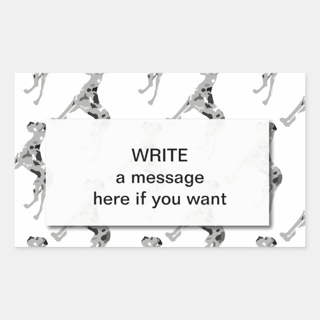 Grautiger Doggensilhouette Rectangular Sticker (Front)