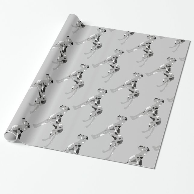 Grautiger Merle Great Dane Wrapping Paper (Unrolled)