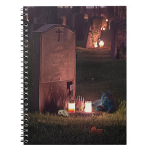 Grave Cat   A Gothic Cemetery   Spiral Notebook