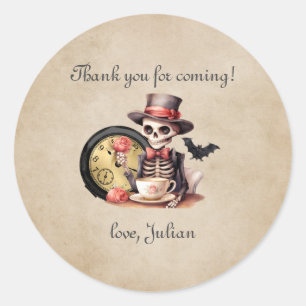 Grave Mistake Gothic Skeleton Halloween Baby Bday Classic Round Sticker