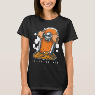 Grave Tomb Skull Dead Skater Skate Die Skateboard T-Shirt