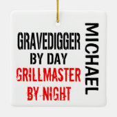 Gravedigger Grillmaster CUSTOM Ceramic Ornament (Back)