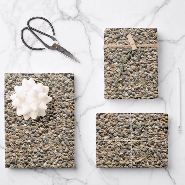 Gravel and Sand Rock Nature Photography Wrapping Paper Sheet (Front)