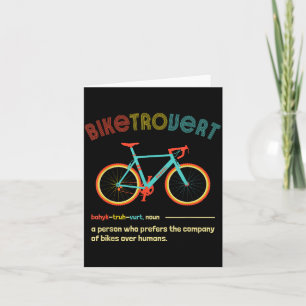 Gravel Bike Biketrovert Funny Cycling Quote Introv Card