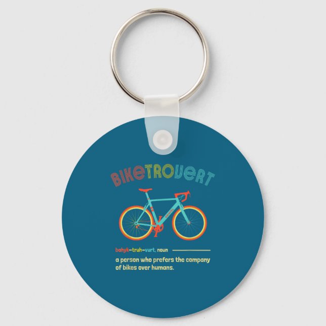 Gravel Bike Biketrovert Funny Cycling Quote Introv Key Ring (Front)