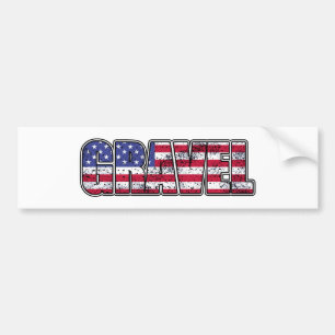 Gravel Cycling American Flag Bumper Sticker