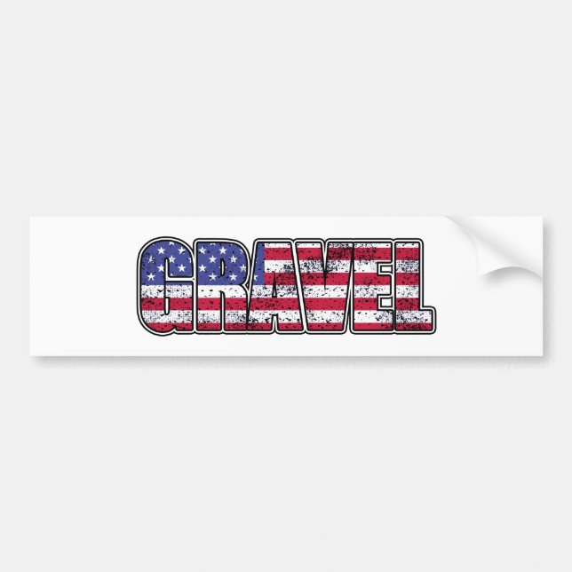 Gravel Cycling American Flag Bumper Sticker (Front)