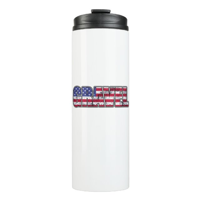 Gravel Cycling American Flag Thermal Tumbler (Front)