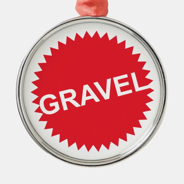 Gravel Cycling Red Logo Metal Tree Decoration (Front)