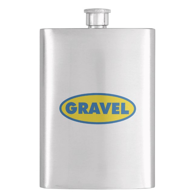 Gravel Cycling Yellow Logo Hip Flask (Front)