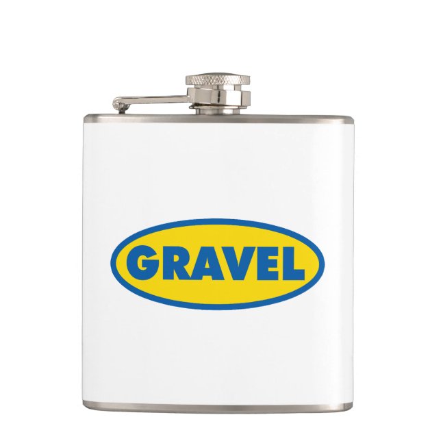Gravel Cycling Yellow Logo Hip Flask (Front)