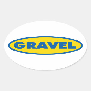 Gravel Cycling Yellow Logo Oval Sticker