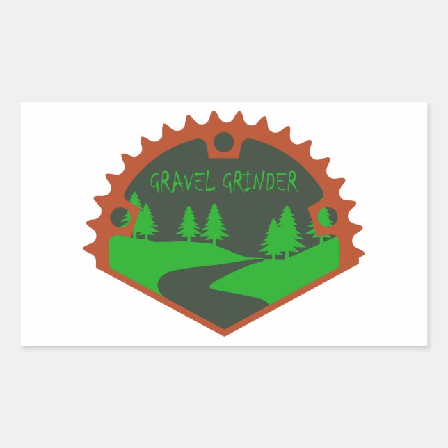 Gravel Grinder Rectangular Sticker (Front)