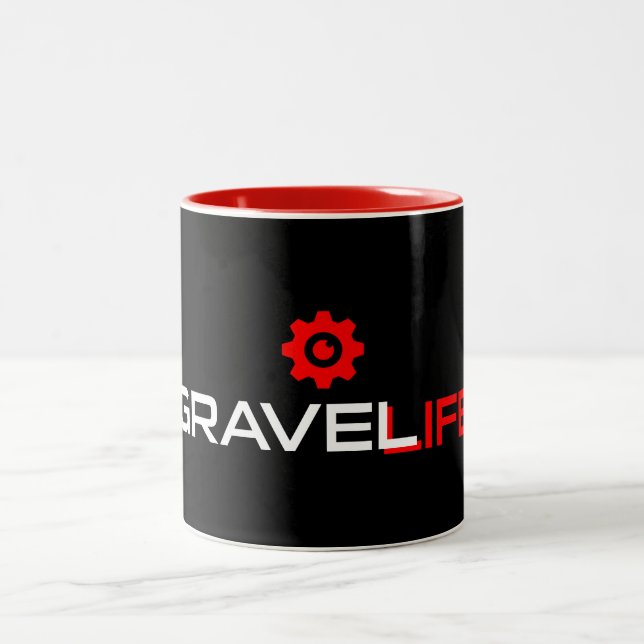 Gravel Life Cycling Two-Tone Coffee Mug (Center)