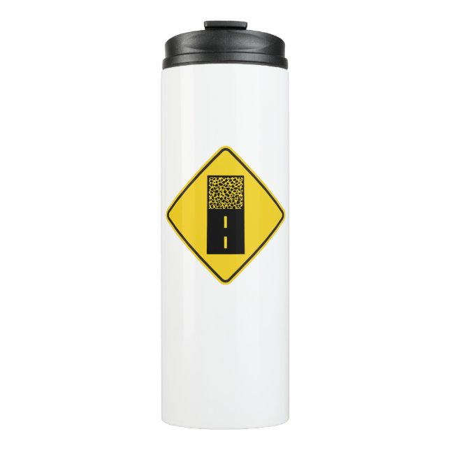 Gravel Road Sign Thermal Tumbler (Front)