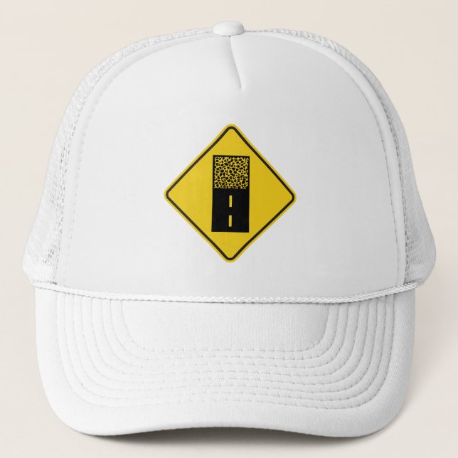 Gravel Road Sign Trucker Hat (Front)
