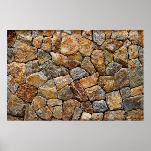 Gravel small stone wall  poster