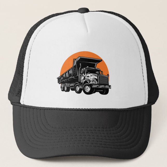 Gravel Truck Dump Heavy Equipment Construction  Trucker Hat (Front)