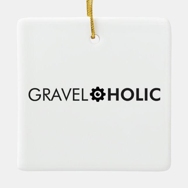 Gravelaholic Gravel Cycling Ceramic Ornament (Front)