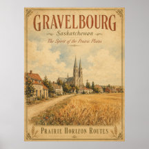 Gravelbourg Saskatchewan Vintage Travel Poster