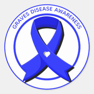 Graves Disease Awareness Heart Classic Round Sticker