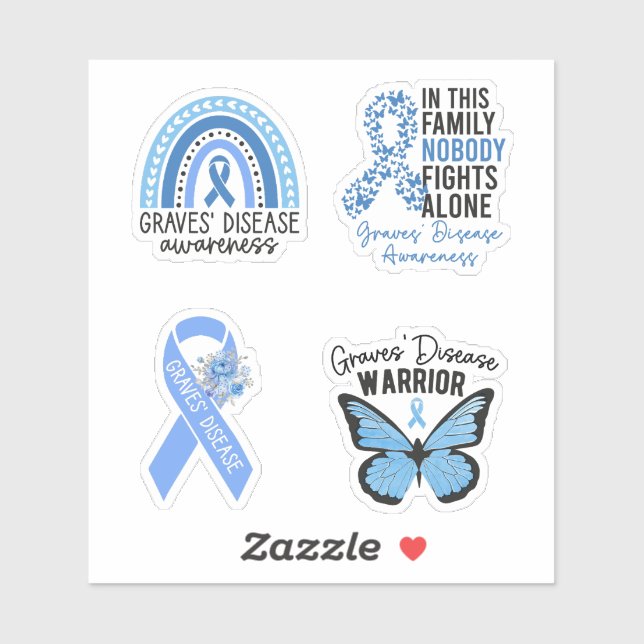 Graves’ Disease Awareness, Light Blue Ribbon (Sheet)