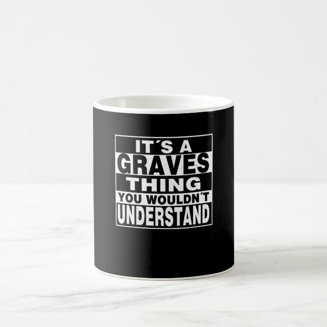 GRAVES Surname Personalised Gift Coffee Mug (Center)