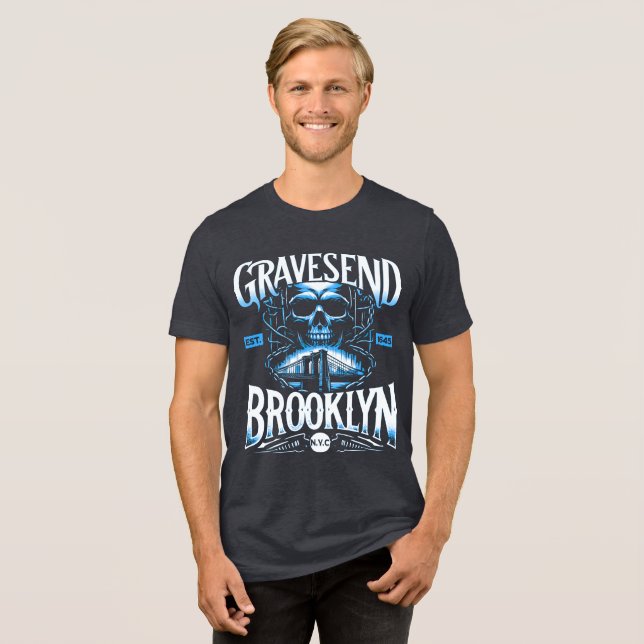 Gravesend Brooklyn NYC  T-Shirt Tri-Blend Shirt (Front Full)