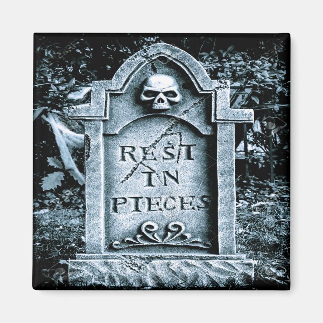 Gravestone Grave Halloween Magnet (Front)