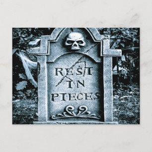 Gravestone Grave Halloween Postcard