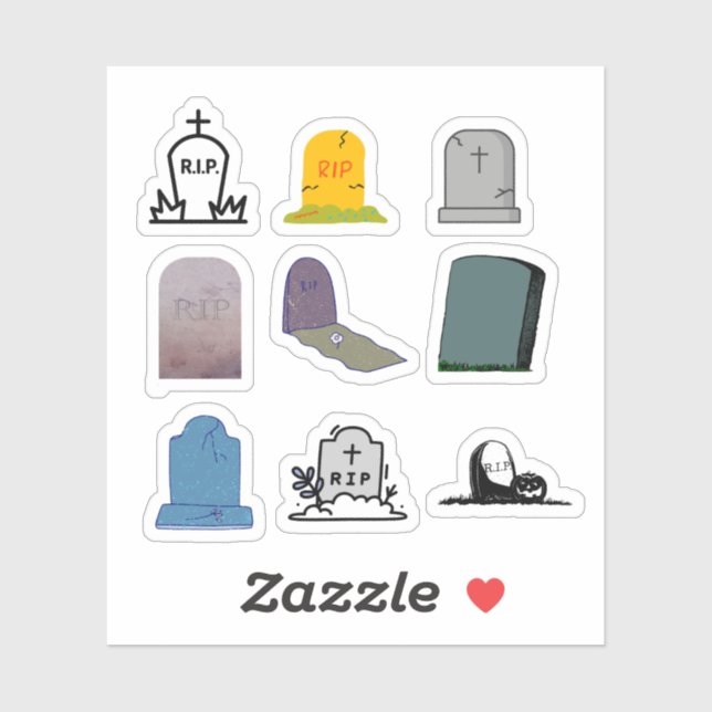 Gravestone Stickers (Sheet)