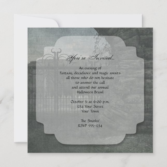 Graveyard at Dusk Halloween Party Invitation (Front)