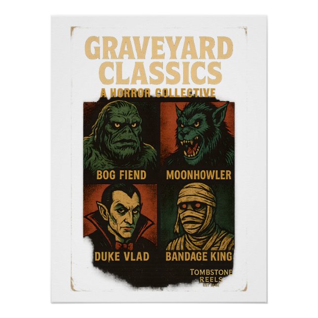 Graveyard Classics Horror Collective Monsters Poster (Front)