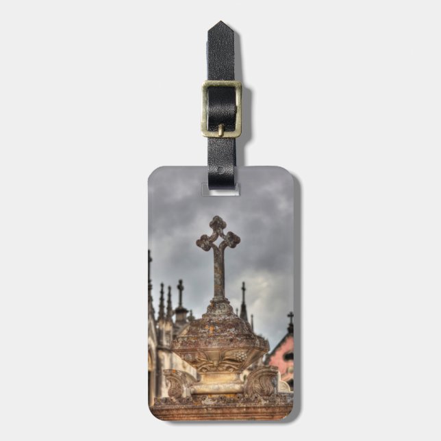 Graveyard cross close-up, Portugal Luggage Tag (Front Vertical)